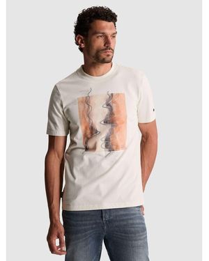 Cast Iron T-Shirt T-Shirt Imprimé Down Écru - Gris