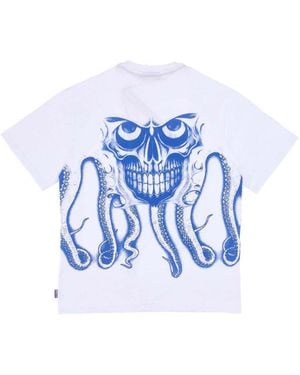 Octopus T-shirt Skull Tee - Bleu