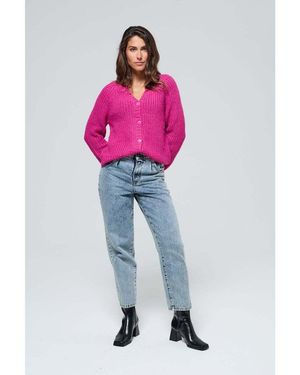 Lee Cooper Gilet Cardigan Cadola Fushia - Rose