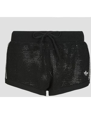 adidas Shorts Knitted Crochet Shorts - Schwarz