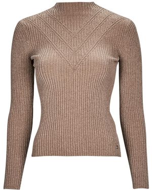 Guess Pullover Ls Rita Funnel Nk - Braun