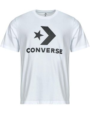 Converse T-Shirt Standard Fit Center Front Large Logo Star Chevron Tee - Blau