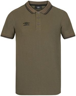 Umbro T-Shirt Polo Homme Bicolore En Coton Pique Avec Logo Brodé 806450 - Vert