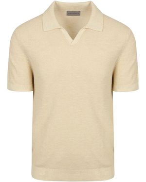 Suitable T-Shirt Polo Riva Bean Linen Cotton Sand - Naturel