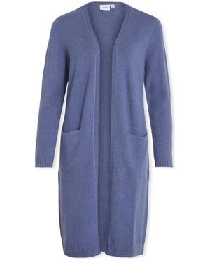 Vila Mantel Noos Ril Long Cardigan - Blauw