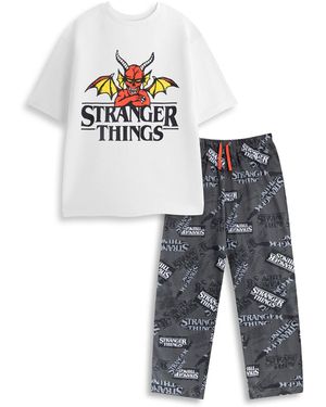 Stranger Things Ensembles de pyjama Logo Ensemble pyjama à manches courtes et jambes longues - Gris