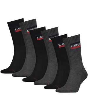 Levi's Chaussettes unisexe Chaussettes Paquet de 6 - Noir