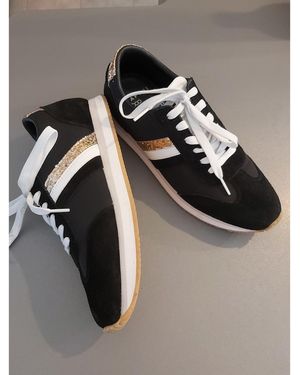 Serafini Baskets Basses Baskets Noires Blanches Et Or