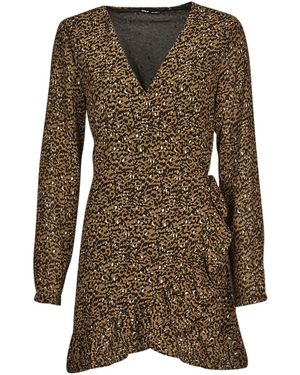 ONLY Abito Corto Onlkacey Fr L/S Wrap Dress Ptm - Marrone