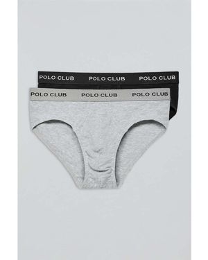 POLO CLUB Boxers PACK - 2 SLIPS UNDERPANTS PC B-G - Gris