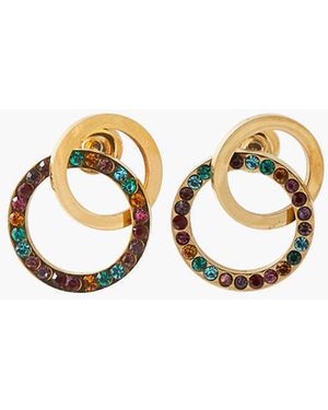 Lollipops Boucles oreilles Boucles d'oreilles double anneau strass en acier inoxydable - Métallisé