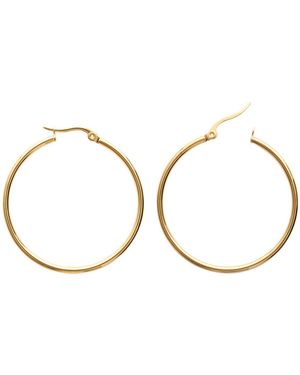 Brillaxis Boucles Oreilles Créoles Acier Doré 40Mm Fil Rond 2 Mm - Multicolore