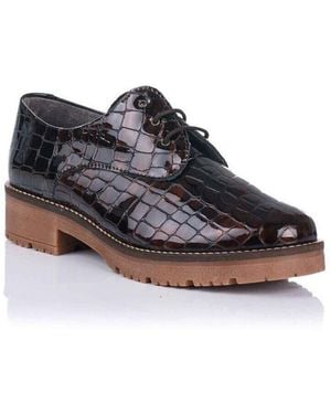 Pitillos Derbies Blucher En Cuir Vernis Coco - Rouge