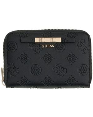 Guess Portefeuille Carmella Slg Medium Zip Around - Noir