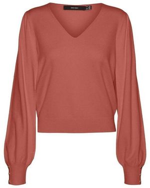 Vero Moda Pull Holly karis - Rouge