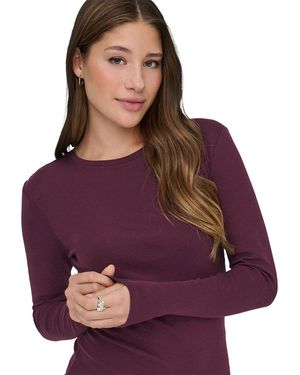 ONLY T-Shirt Longsleeve Onlriley O-Neck Top - Violet