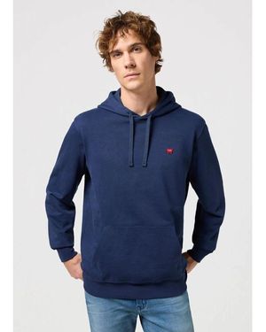 Wrangler Sweat-shirt 112350542 SIGN OFF HOODIE-NAVY - Bleu