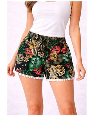 Kebello Short Short fluide, en coton F, Vert - Marron
