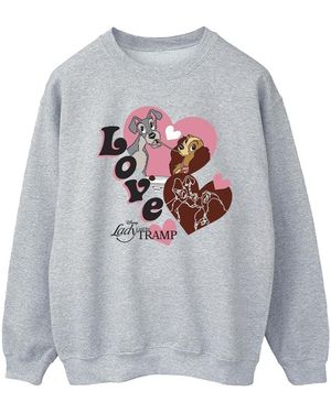 Lady And The Tramp Sweatshirts Spaghetti Love - Gris