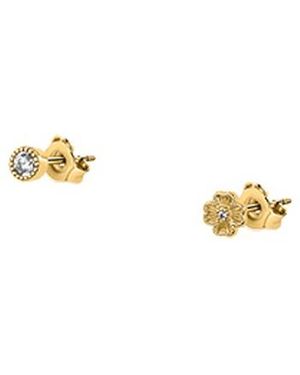 Cleor Bijoux Boucles d'oreilles en Plaqué or et zircon - Métallisé