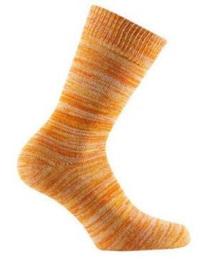 Kindy Chaussettes Mi-Chaussettes Femme Unies Fil Mouliné En Coton - Orange
