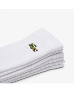 Lacoste Collants & Bas 6 Pack Calf Chaussettes - Blanc