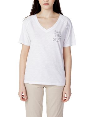 Blauer T-Shirt Korte Mouw Logo Laterale 23Sbldh02404 - Wit
