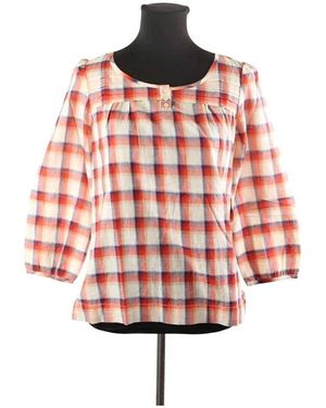 Des Petits Hauts Blouses Blouse en coton multicolore - Rouge