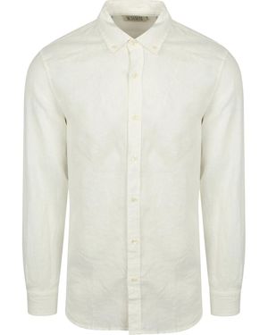 Scotch & Soda Overhemd Lange Mouw Linnen Overhemd Wit