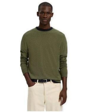 SELECTED Pull Noos Berg Crew Neck Knit - Vert