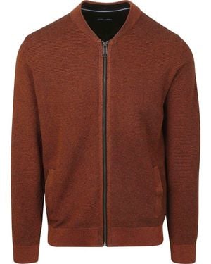 CASA MODA Gilet Cardigan Zippé Structure Brique - Marron