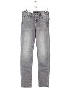 7 For All Mankind Jeans Jean droit en coton gris