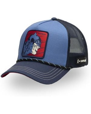 Capslab Casquette Casquette trucker avec filet en sergé de coton DC Comics Bruce - Bleu