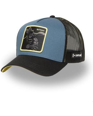 Capslab Casquette Casquette trucker avec filet en sergé de coton DC Comics Knight - Noir