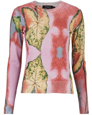 Desigual Trui Leaf Lacroix - Roze
