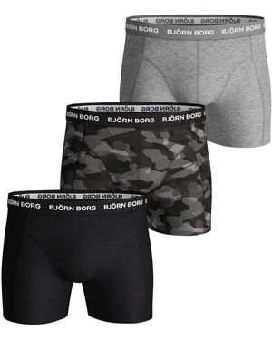Björn Borg Caleçons Caleçon Cotton Stretch Boxer Trunks 3P - Noir