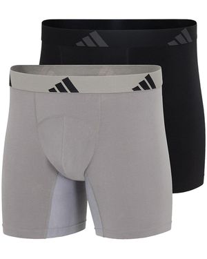 adidas Boxers Boxers, lot de 2, brief ergonomiques, ACTIVE FLEX COTTON - Gris