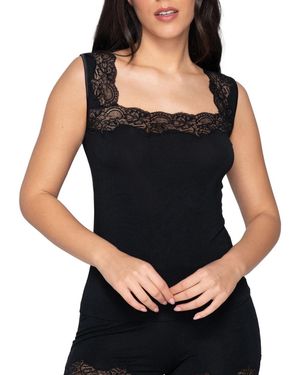 Luna Top Mouwloze Top Micro Touch Splendida - Zwart