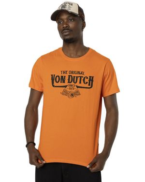 Von Dutch T-shirt T-shirt col rond avec print en coton Orig - Orange