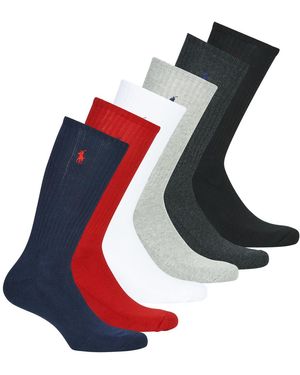 Polo Ralph Lauren Calzini Alti Asx110 6 Pack Cotton - Multicolore