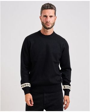 Richmond X Pull Pull avec bandes sur les manches - Noir