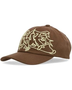 Huf Casquette Cappellino Visiera Curva Unisex Outlines Snapback Hat Brown - Marron