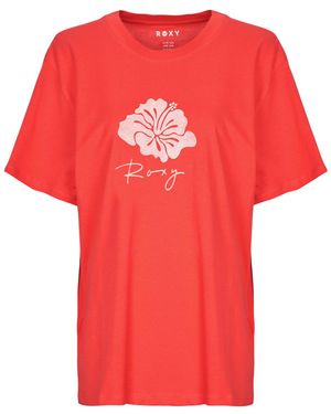 Roxy T-Shirt Korte Mouw Hangloose The Sky - Rood