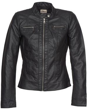 ONLY Giacca In Pelle Bandit - Nero