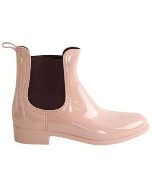 Lemon Jelly Bottes Boots en cuir verni rose