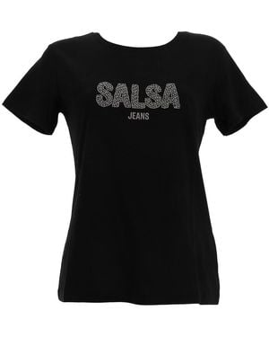 Salsa Jeans T-shirt Beads and pearls branding t-shirt - Noir