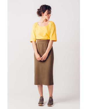 Skfk Jupes Midi Wsk00378 - Blanc