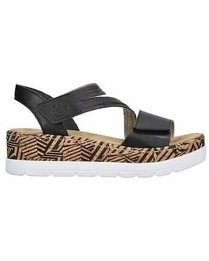 Rieker Sandales compensées Chaussures V3964 - Noir