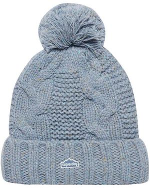 Superdry Bonnet Rib Knit Beanie - Bleu