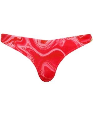 Superdry Bikini Bas De Maillot De Bain Imprimé Femme - Rood